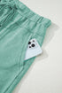 High Waist Mineral Wash Exposed Seam Drawstring Wide Leg Pants